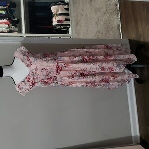 No Boundaries pink floral lace dress sz large